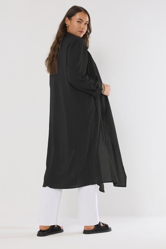 Evans EVANS Curve Black Longline Waterfall Jacket