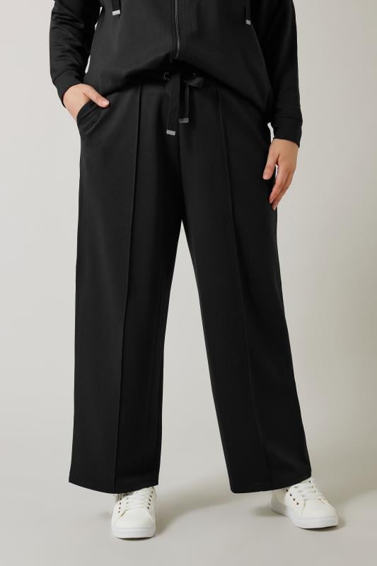 evans EVANS Curve Black Luxe Wide Leg Joggers