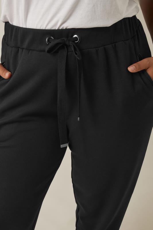 Evans EVANS Curve Black Luxe Zip Pocket Joggers