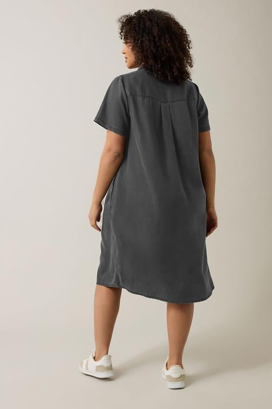 Evans EVANS Curve Black Lyocell Denim Dress