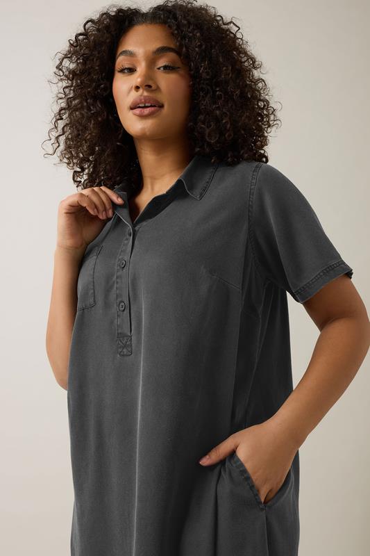 Evans EVANS Curve Black Lyocell Denim Dress