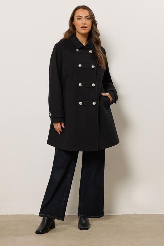 Evans EVANS Curve Black Military Coat
