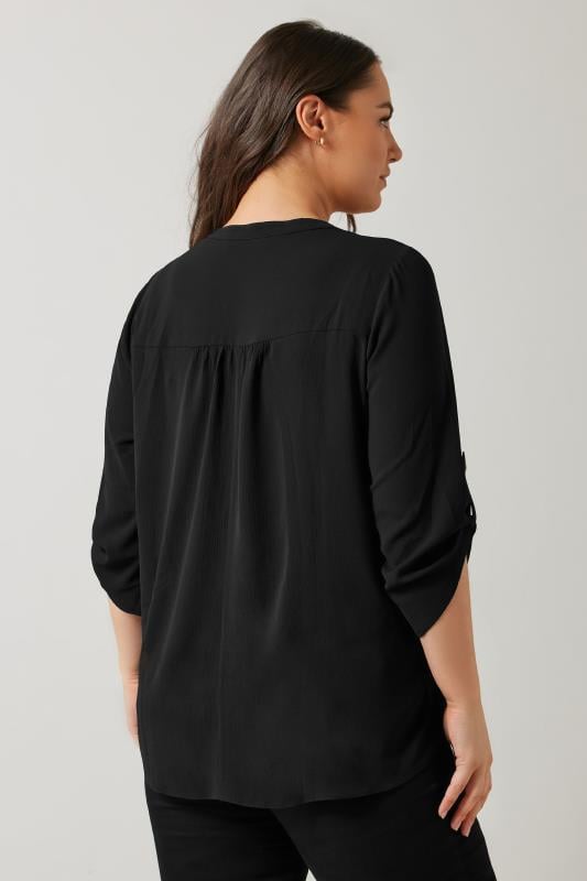 Evans EVANS Curve Black Pintuck Blouse