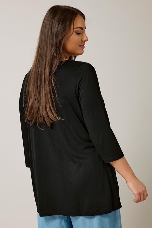 Evans EVANS Curve Black Pintuck Modal Rich Top