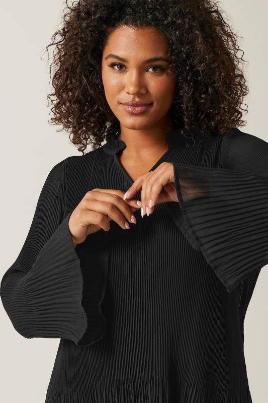 evans EVANS Curve Black Pleat Blouse