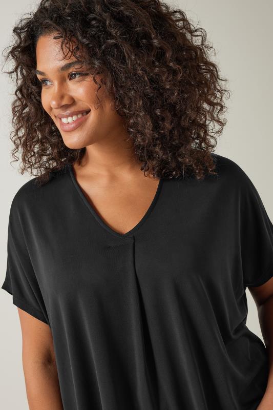 Evans EVANS Curve Black Pleat Front Modal Rich Top