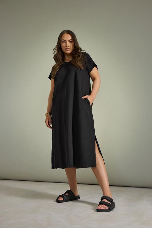Evans EVANS Curve Black Premium Cotton Dress