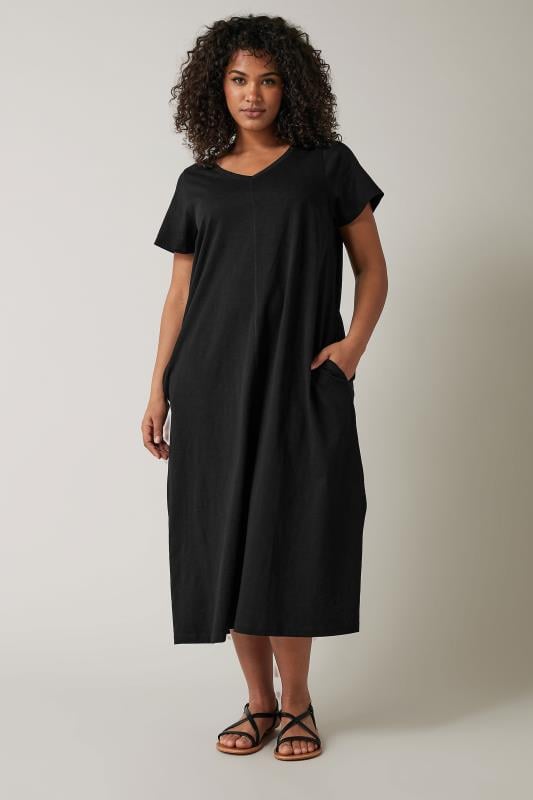evans EVANS Curve Black Premium Cotton Dress