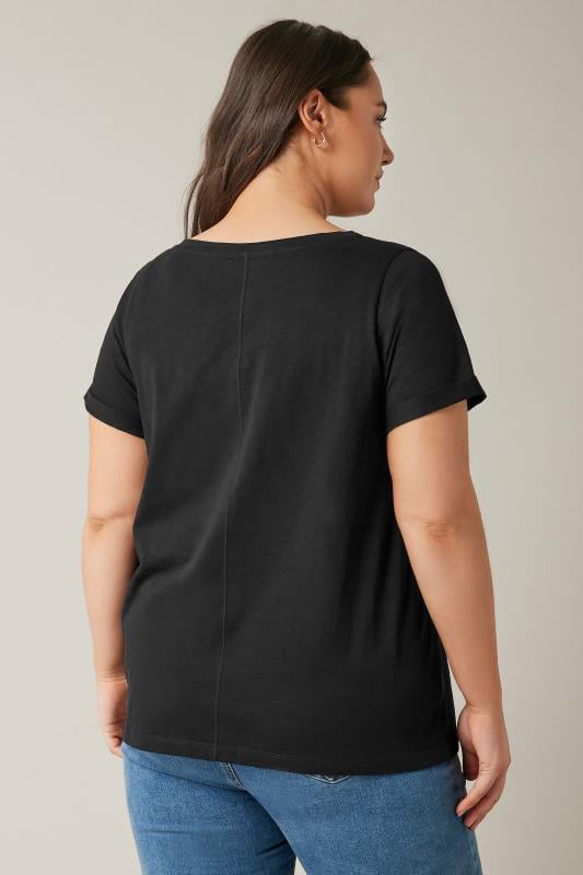 Evans EVANS Curve Black Pure Cotton T-Shirt