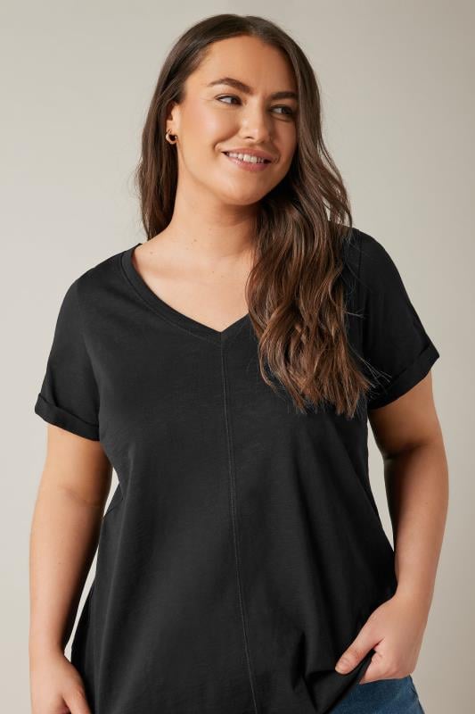 Evans EVANS Curve Black Pure Cotton T-Shirt
