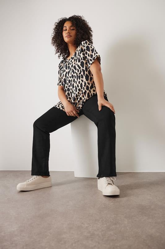 evans EVANS Curve Black Straight Leg Jeans