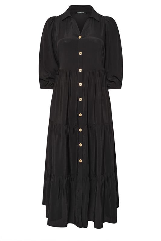 Evans EVANS Curve Black Tiered Maxi Dress