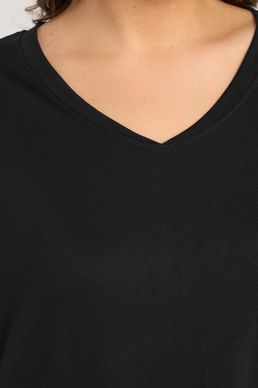 Evans EVANS Curve Black V-Neck Modal Rich Top
