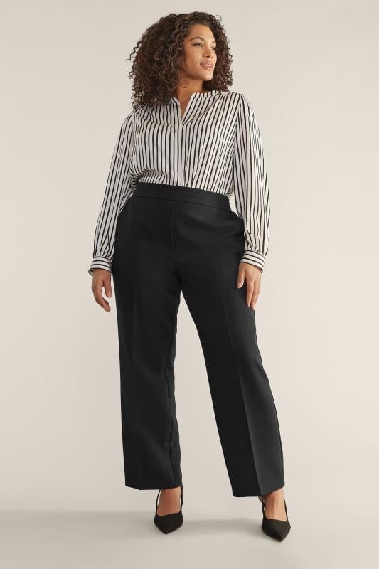 Evans EVANS Curve Black Wide Leg Trouser