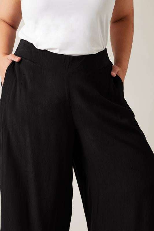 Evans EVANS Curve Black Wide Leg Trousers