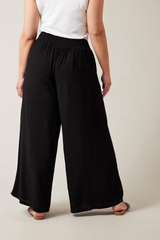 Evans EVANS Curve Black Wide Leg Trousers