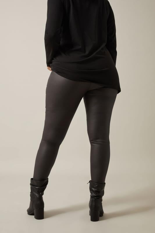 Evans EVANS Curve Brown Coated Pull On Trousers