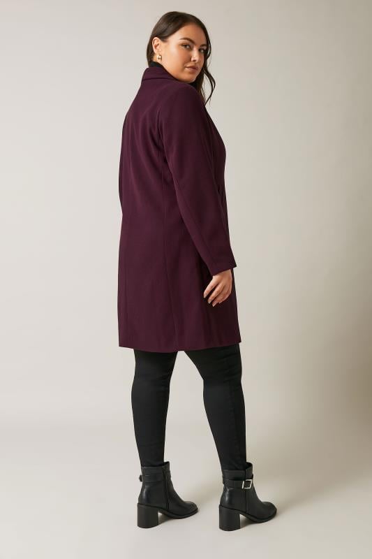 Evans EVANS Curve Burgundy Red City Coat
