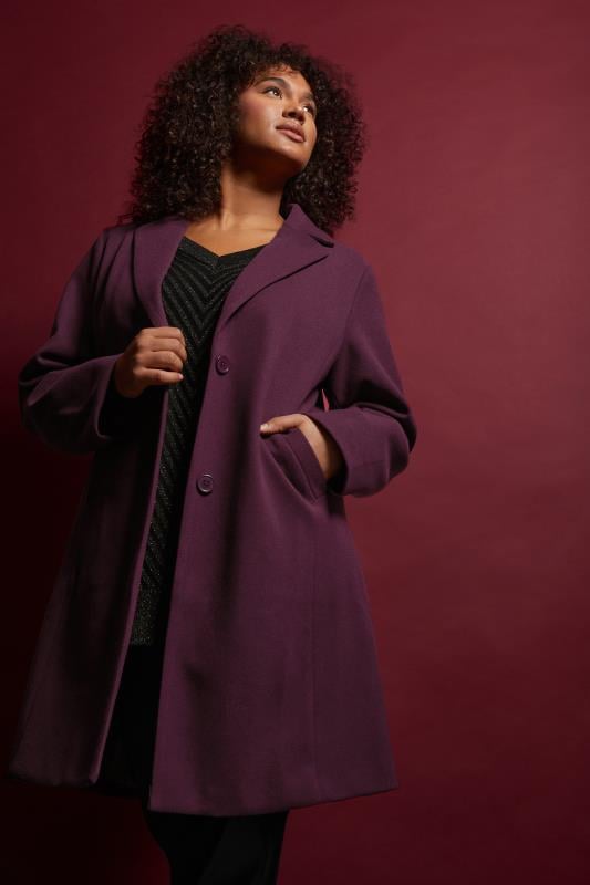 evans EVANS Curve Burgundy Red City Coat