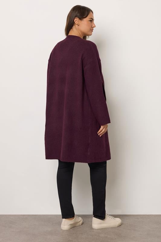 Evans EVANS Curve Burgundy Waterfall Coatigan