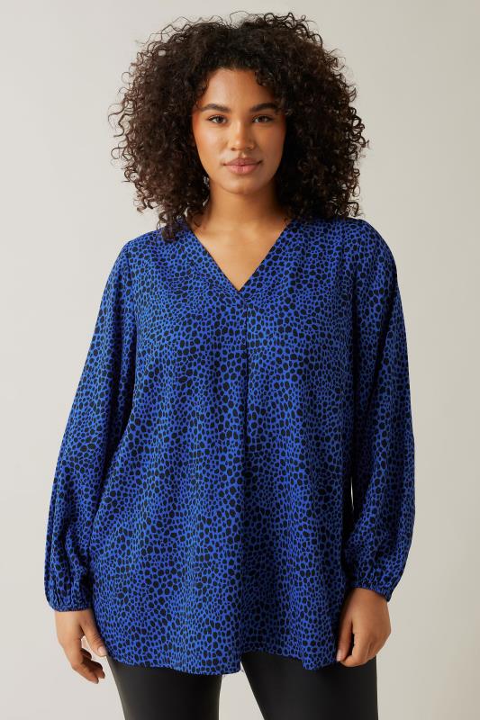 Evans EVANS Curve Cobalt Blue Spot Print Swing Top