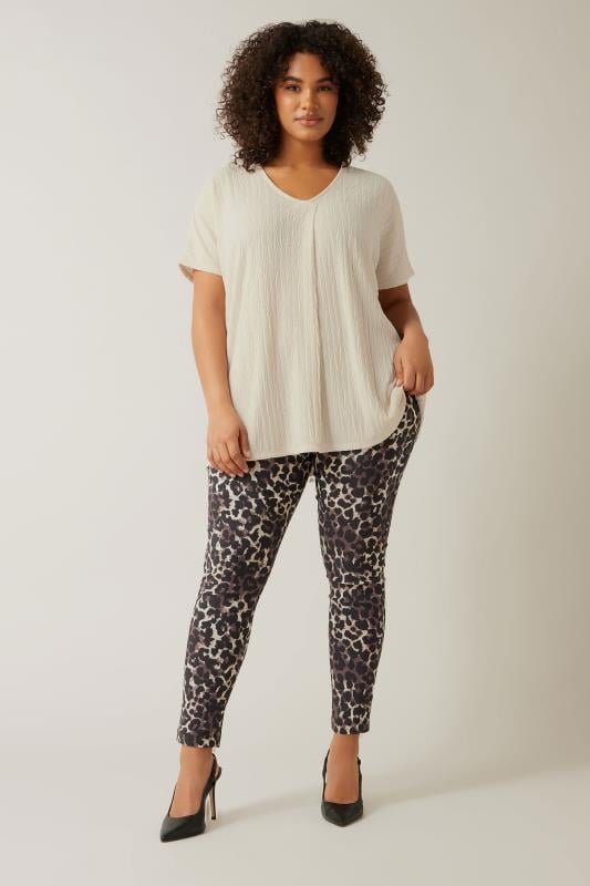 Evans EVANS Curve Cream Plisse Pleat Front Top