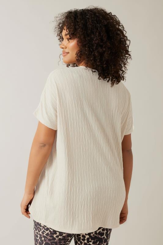 Evans EVANS Curve Cream Plisse Pleat Front Top