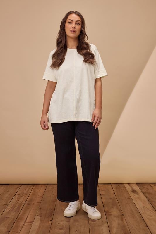 Evans EVANS Curve Cream Pure Cotton T-Shirt