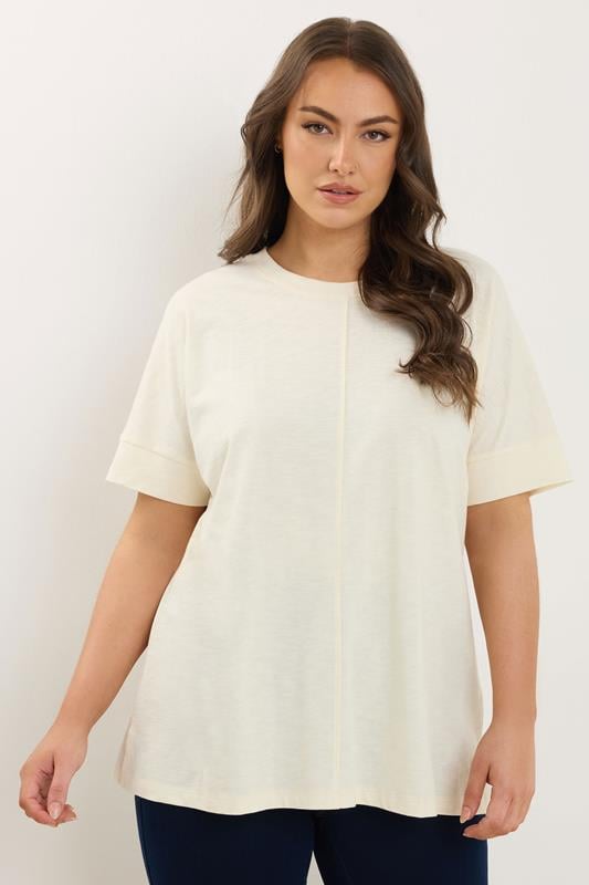 Evans EVANS Curve Cream Pure Cotton T-Shirt