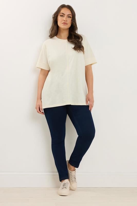 Evans EVANS Curve Cream Pure Cotton T-Shirt