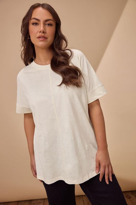 evans EVANS Curve Cream Pure Cotton T-Shirt