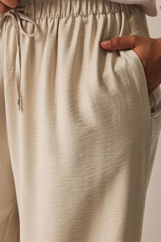 Evans EVANS Curve Cream Wide Leg Trousers
