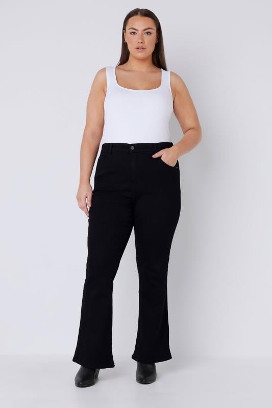 Evans EVANS Curve Fit Black Bootcut Jeans