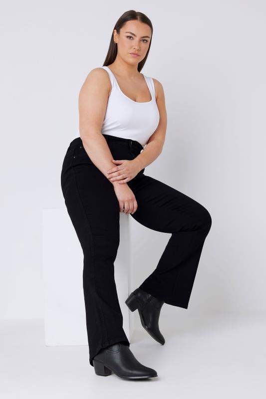 Evans EVANS Curve Fit Black Bootcut Jeans