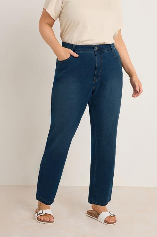 evans EVANS Curve Fit Indigo Straight Leg Jeans