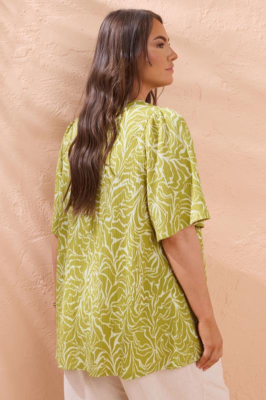 Evans EVANS Curve Green Abstract Floral Swing Top