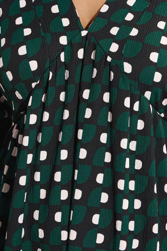 Evans EVANS Curve Green Geometric Print Midi Dress