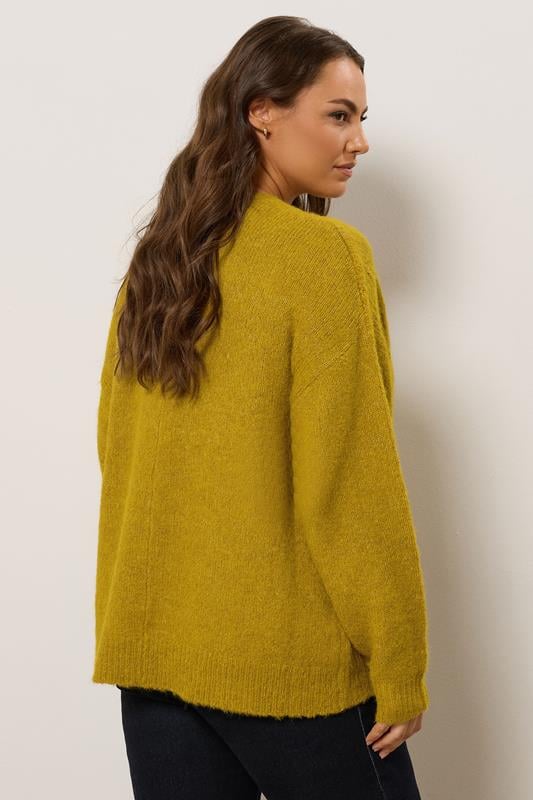 Evans EVANS Curve Green Knitted V-Neck Jumper