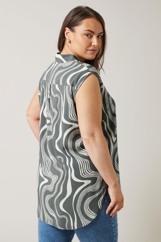 Evans EVANS Curve Grey Abstract Print Tunic