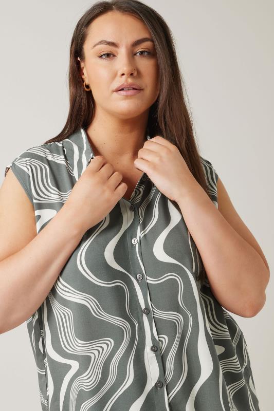 Evans EVANS Curve Grey Abstract Print Tunic