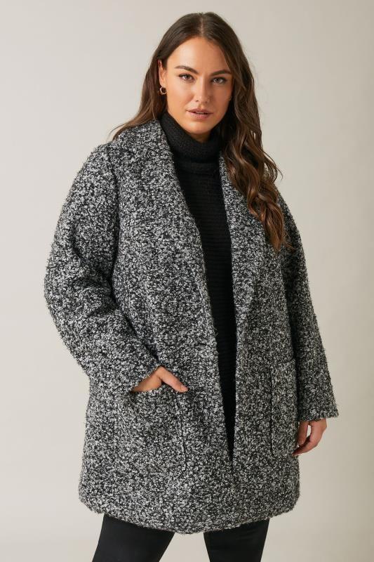 Evans EVANS Curve Grey Boucle Formal Coat