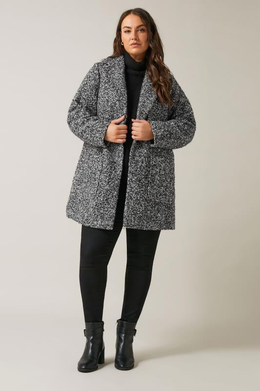 Evans EVANS Curve Grey Boucle Formal Coat