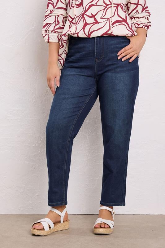 Evans EVANS Curve Indigo Blue Denim Mom Jeans