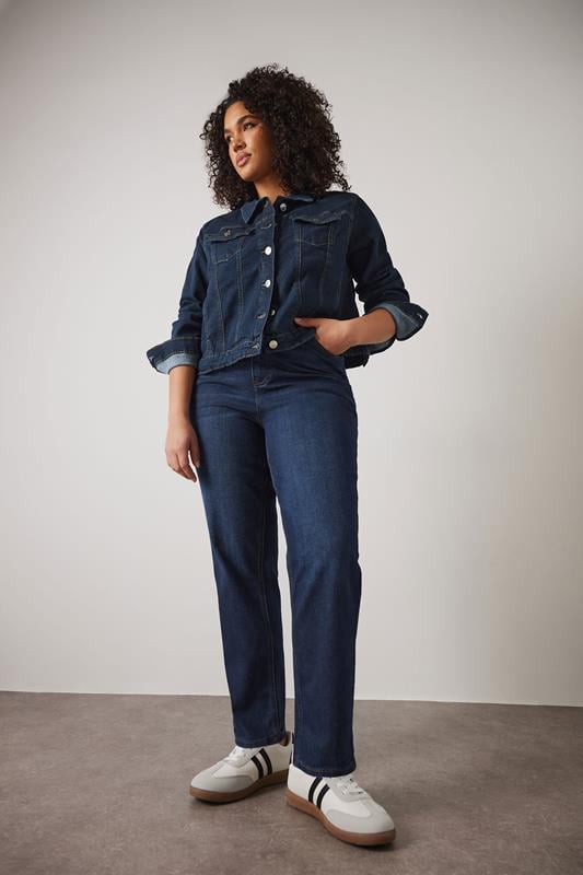 evans EVANS Curve Indigo Blue Denim Mom Jeans