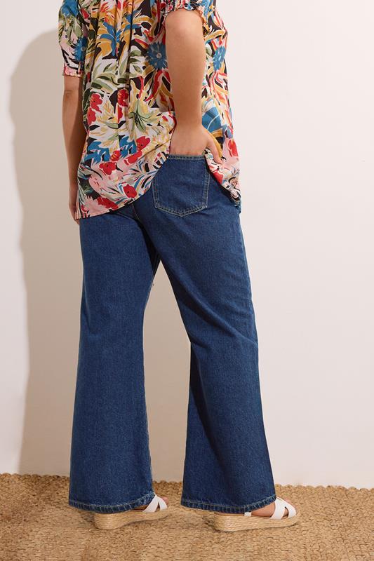 Evans EVANS Curve Indigo Blue Denim Wide Leg Jeans