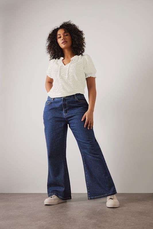 evans EVANS Curve Indigo Blue Denim Wide Leg Jeans