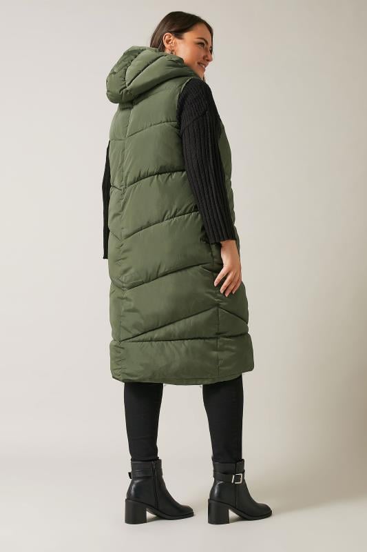 Evans EVANS Curve Khaki Green Padded Gilet