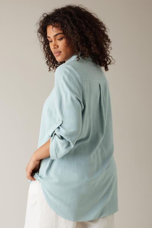 Evans EVANS Curve Light Blue Tab Sleeve Shirt