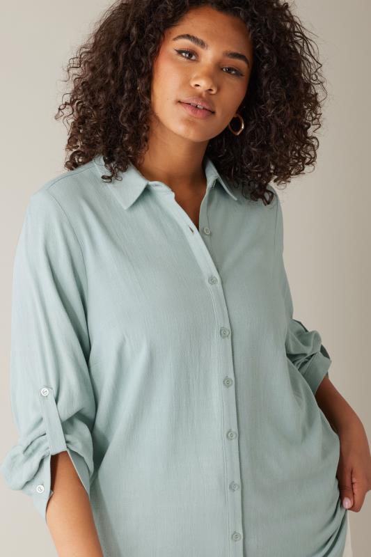 Evans EVANS Curve Light Blue Tab Sleeve Shirt