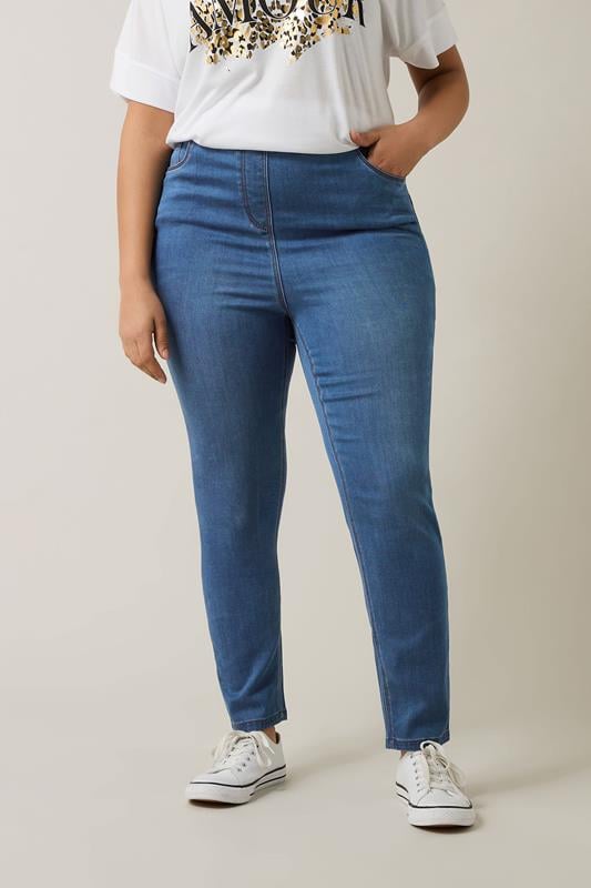 Evans EVANS Curve Mid Blue Skinny Jeggings